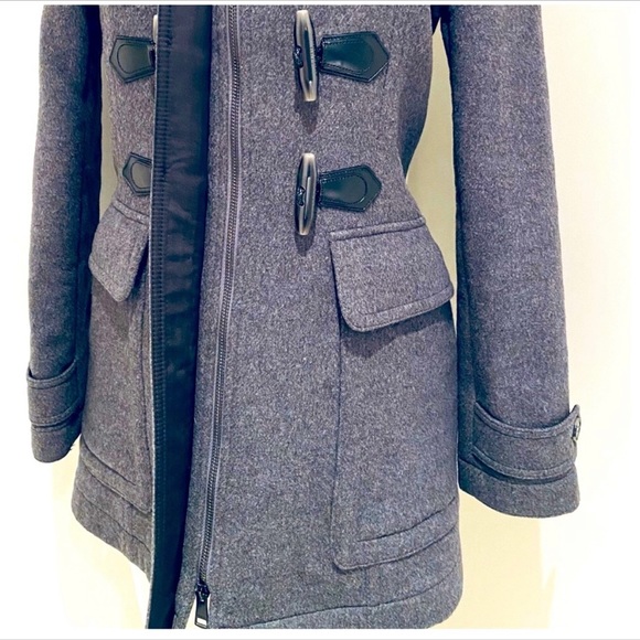 Burberry Brit Blackwell Wool Duffel with Fox Fur Trim Coat - Picture 4 of 10